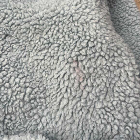 Sherpa Aviator Jacket Light Blue Pastel Cute Pockets Warm Cozy from Korea Medium - Picture 8 of 10